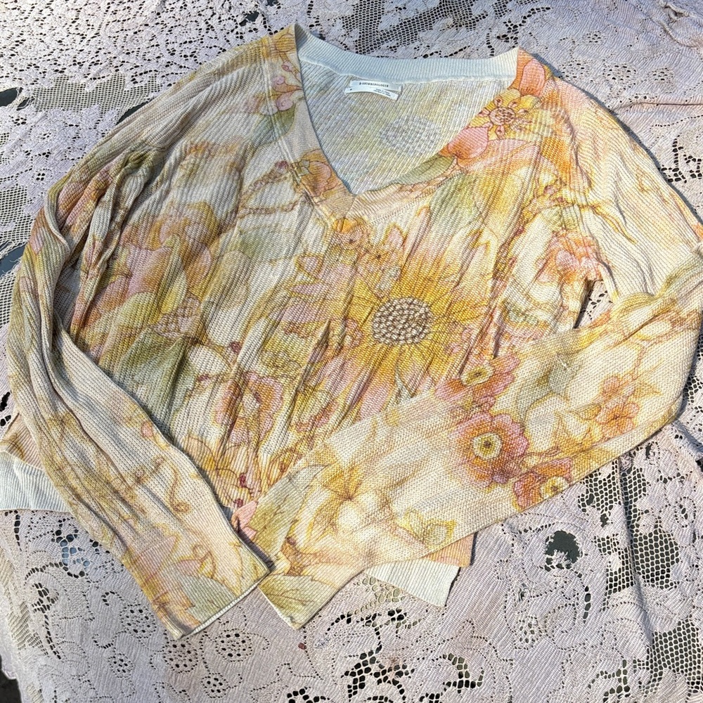 Anthropologie floral Knit Sweater
